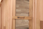 Blisspod, Prague, Canadian Red Cedar Outdoor Steam Barell Sauna, 2-4 / 4-6 persons with Full Glass Back & 2 front Porch seats