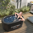 XL 129 Gal Oval Ice Bath Tub with Cover and Hand Pump for Athletes