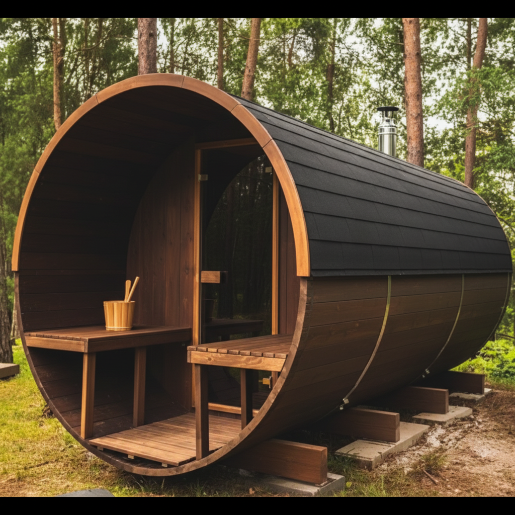 HavenHoop Rustic Barrel Sauna