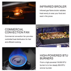 Crownford Atelier Pro 6-Burner Stainless Gas Range & Oven