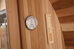 Blisspod, Prague, Canadian Red Cedar Outdoor Steam Barell Sauna, 2-4 / 4-6 persons with Full Glass Back & 2 front Porch seats