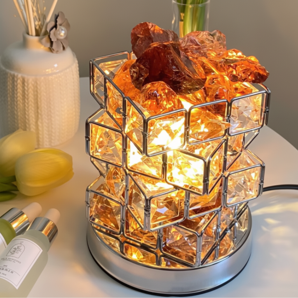 Lumera Prism Cascade Crystal Salt Lamp