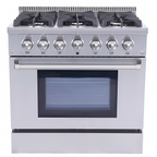 Crownford Atelier Pro 6-Burner Stainless Gas Range & Oven