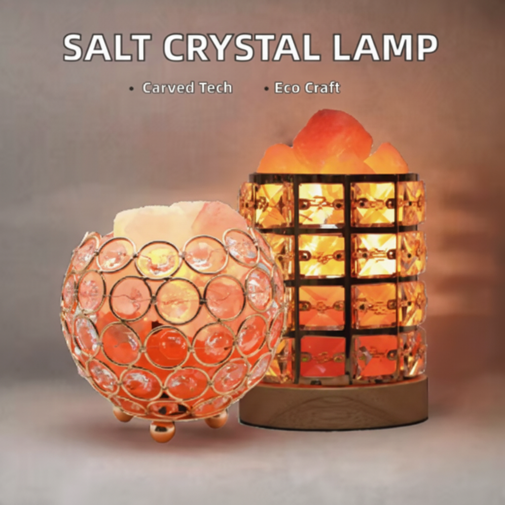 Aurum Luce Dual Crystal Salt Lamp Set