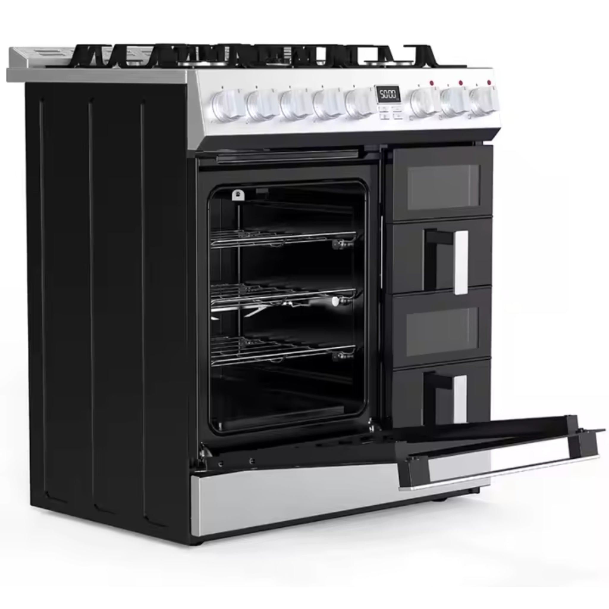 NoirValen Aurora 90cm Pro Gas Range with Drawer Stack